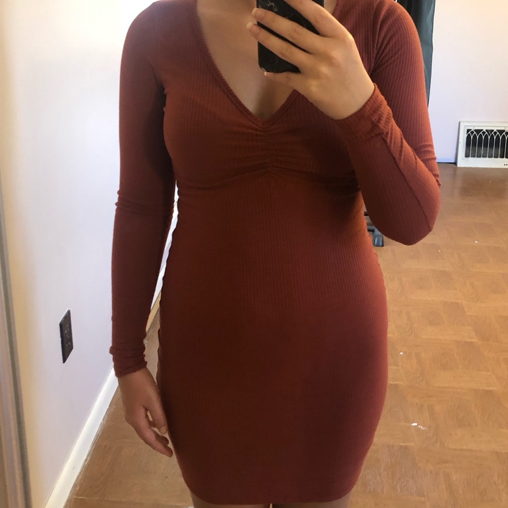 Forever 21 ribbed long sleeve dress